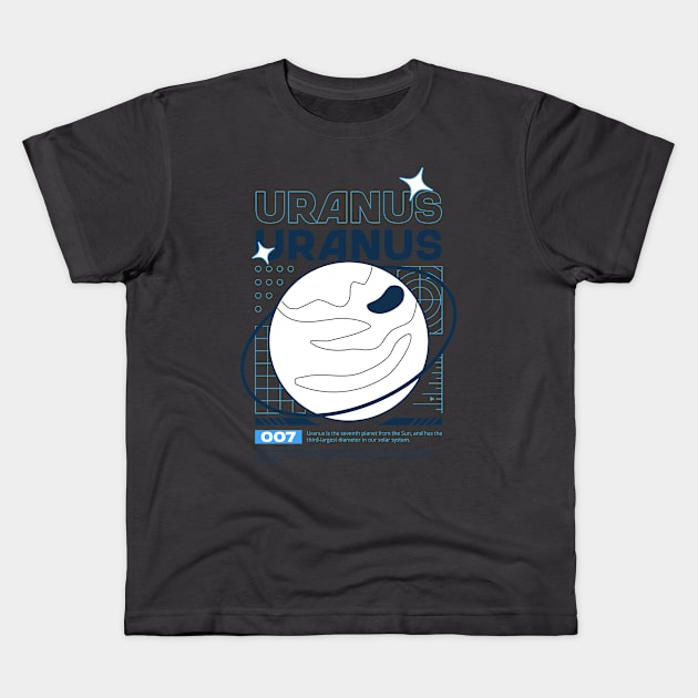 Uranus Planet Space Galaxy Astronomy Universe Kids T-Shirt by Tip Top Tee's